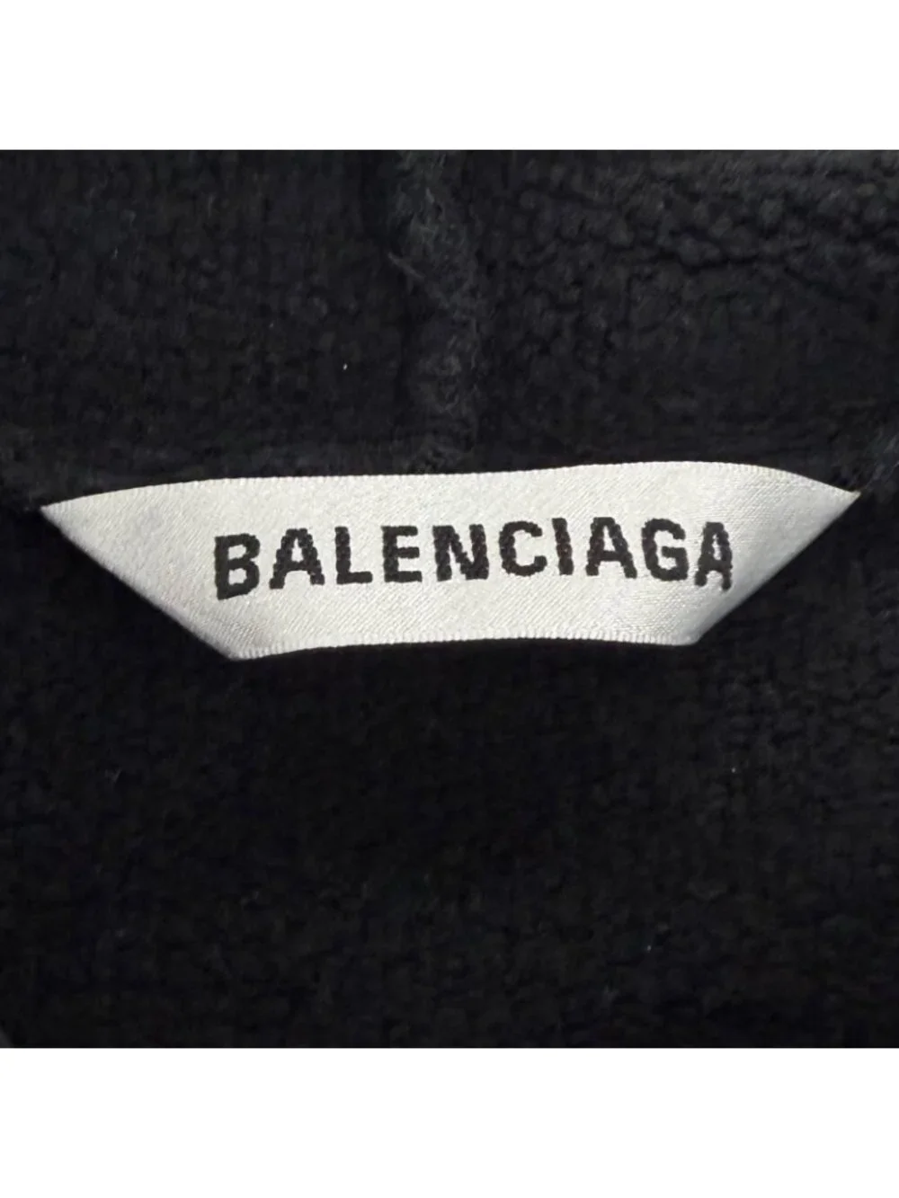 Balenciaga Sacre Coeur Cotton 100% Distressed Hooded Pullover Hoodie Black XS